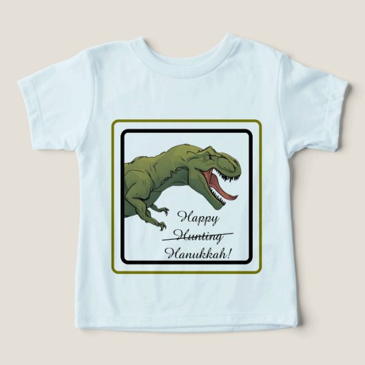 T-Rex Dinosaur Hanukkah Unisex Baby Outfit (Design voorkant)