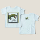 T-Rex Dinosaur Hanukkah Unisex Baby Outfit (Ontwerp Voorkant & Achterkant)