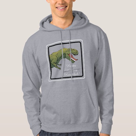 T-Rex Dinosaur Hanukkah Unisex hoodie Sweatshirt (Voorkant)
