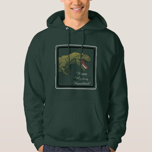T-Rex Dinosaur Hanukkah Unisex hoodie Sweatshirt (Voorkant)
