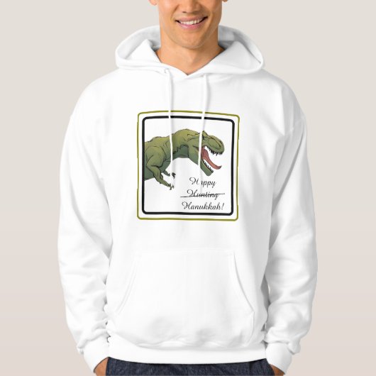 T-Rex Dinosaur Hanukkah Unisex hoodie Sweatshirt (Voorkant)