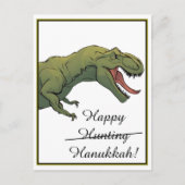 T-Rex Dinosaur Hanukkah Wenskaart Briefkaart (Voorkant)