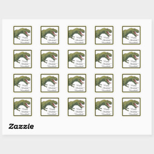 T-Rex Dinosaur Hanukkah Wenskaart Briefkaart Vierkante Sticker