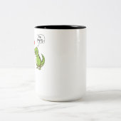 T-Rex Dinosaur Hug me Funny Couke Tweekleurige Koffiemok (Center)