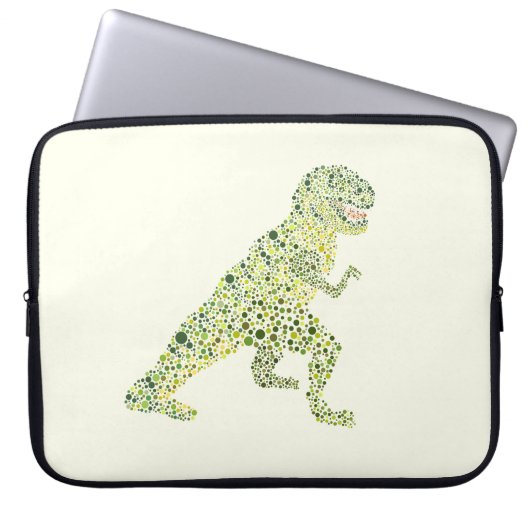 T-REX Dinosaur in Stippen Laptop Sleeve (Voorkant)