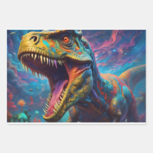 T-Rex Dinosaur Inpakpapier Vel