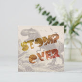T-rex Dinosaur Invitation Flat Kaart (Staand voorkant)