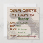 T-rex Dinosaur Invitation Flat Kaart (Achterkant)