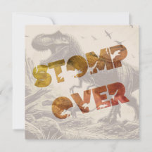 T-rex Dinosaur Invitation Flat Kaart