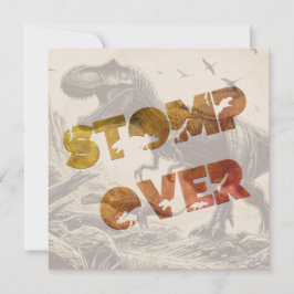 T-rex Dinosaur Invitation Flat Kaart