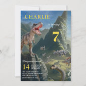 T-Rex Dinosaur Island Boy's Birthday Invitation Kaart (Voorkant)