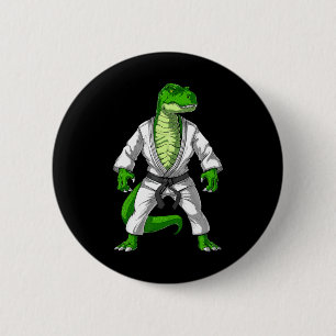 T-rex Dinosaur Jiu-jitsu Judo Karate Taekwondo Mar Ronde Button 5,7 Cm