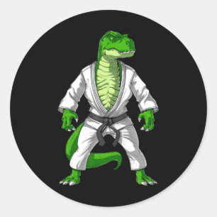 T-rex Dinosaur Jiu-jitsu Judo Karate Taekwondo Mar Ronde Sticker