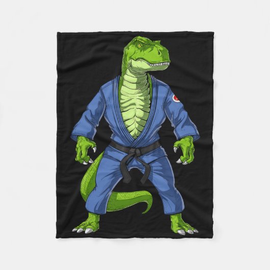 T-rex Dinosaur Jiu-jitsu Judo Ninja Martial Arts K Fleece Deken (Voorkant)