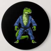 T-Rex Dinosaur Jiu-Jitsu Ronde Button 6,0 Cm (Voorkant)