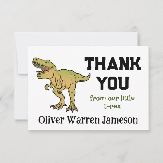 T-REX Dinosaur Jongen Verjaardag Bedankt (Voorkant)