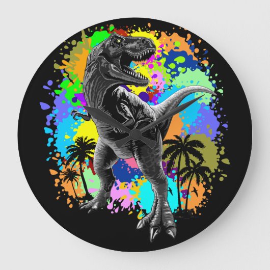 T-Rex Dinosaur Jurassic Reptile Acrylic Wall Clock Grote Klok (Voorkant)