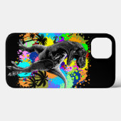 T-Rex Dinosaur Jurassic Reptile on Paint Stains Case-Mate iPhone Case (Achterkant (horizontaal))