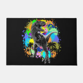 T-Rex Dinosaur Jurassic Reptile on Paint Stains Deurmat (Voorkant)