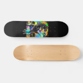 T-Rex Dinosaur Jurassic Reptile on Paint Stains Persoonlijk Skateboard (Horizontaal)