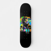 T-Rex Dinosaur Jurassic Reptile on Paint Stains Persoonlijk Skateboard (Voorkant)