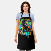 T-Rex Dinosaur Jurassic Reptile on Paint Stains Schort (Gedragen)