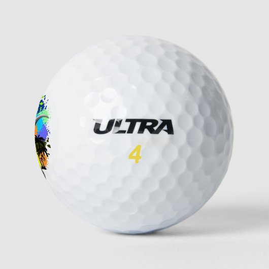 T-Rex Dinosaur Jurassic Reptile on Surreal Rainbow Golfballen (Logo)