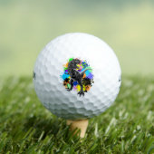 T-Rex Dinosaur Jurassic Reptile on Surreal Rainbow Golfballen (Insitu Shirt)