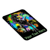 T-Rex Dinosaur Jurassic Reptile on Surreal Rainbow Magneet (Rechterzijde)