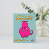 T-rex Dinosaur kan geen Funny Joke klappen Briefkaart (Staand voorkant)