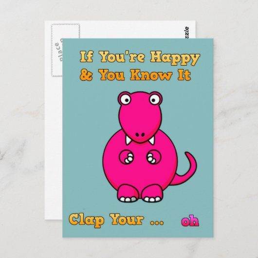 T-rex Dinosaur kan geen Funny Joke klappen Briefkaart (Voorkant / Achterkant)