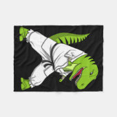 T-rex Dinosaur Karate Kickboksen Vechtkunst Jiu- Fleece Deken (Voorkant (Horizontaal))