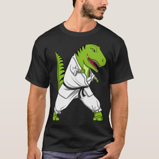 T-Rex Dinosaur Karate T-shirt (Voorkant)