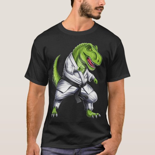 T-Rex Dinosaur Karate Vechters T-shirt (Voorkant)