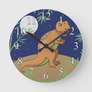 T-Rex Dinosaur-kast Ronde Klok