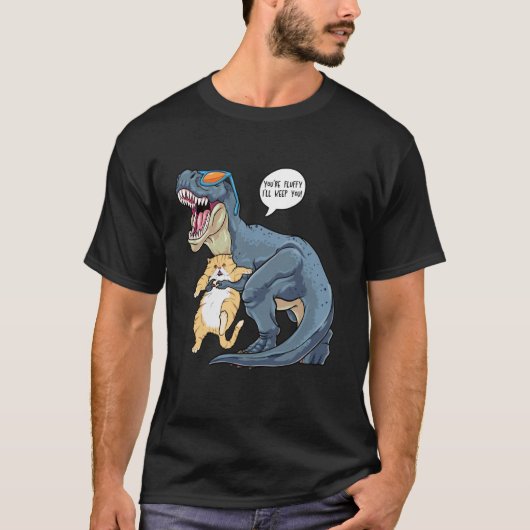 T-Rex Dinosaur Kat Perzisch Grappig Je Bent Fluffi T-shirt (Voorkant)