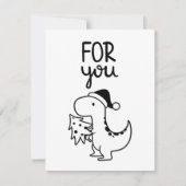 T Rex Dinosaur-kerstkaart Feestdagenkaart (Voorkant)