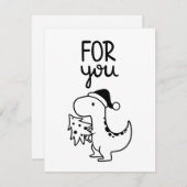 T Rex Dinosaur-kerstkaart Feestdagenkaart (Voorkant / Achterkant)