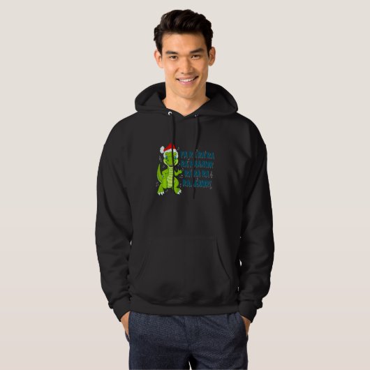 T Rex Dinosaur Kerstmis voor mannen Hoodie (Voorkant volledig)