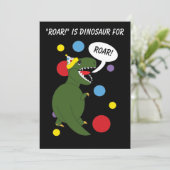 T-Rex Dinosaur Kids verjaardagsfeestje uitnodiging (Staand voorkant)