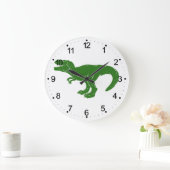 T rex dinosaur - Kies achtergrondkleur Grote Klok (Huis)