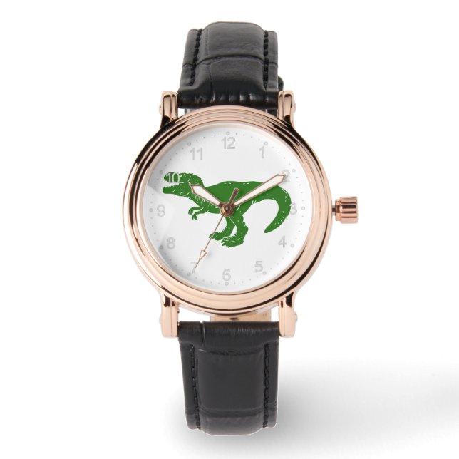 T rex dinosaur - Kies achtergrondkleur Horloge (Voorkant)