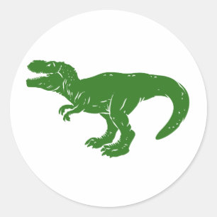 T rex dinosaur - Kies achtergrondkleur Ronde Sticker