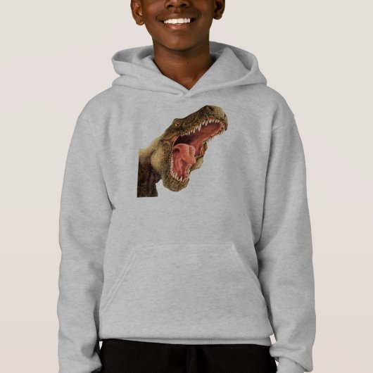 T-Rex Dinosaur Kind' Hoodie, gekookt overhemd (Voorkant)