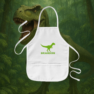 T-rex dinosaur kinder apron met aangepaste jongens kinder schort