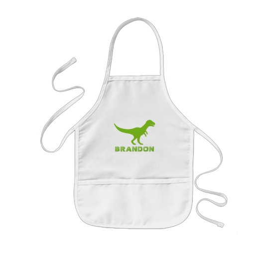 T-rex dinosaur kinder apron met aangepaste jongens kinder schort (Voorkant)