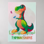 T-Rex Dinosaur Kinder Room Poster Dino Nursery Pri (Voorkant)