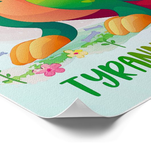 T-Rex Dinosaur Kinder Room Poster Dino Nursery Pri (Hoek)