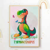 T-Rex Dinosaur Kinder Room Poster Dino Nursery Pri