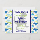 T Rex Dinosaur kinderen Birthday Party Invitations Kaart (Voorkant)